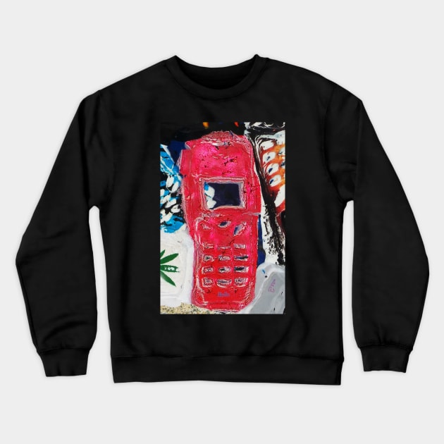 Recycled Mobile Phone cases - RED Crewneck Sweatshirt by synchroelectric